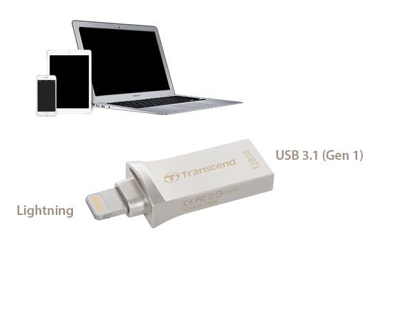 Transcend JetDrive Go 500 128GB USB 3.1 (3.1 Gen 2) Tipo A Plata unidad flash USB