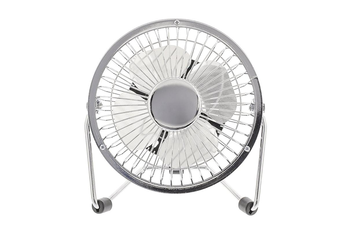 Mini ventilador de sobremesa - HQ 4", 2.5 W, USB, Plateado