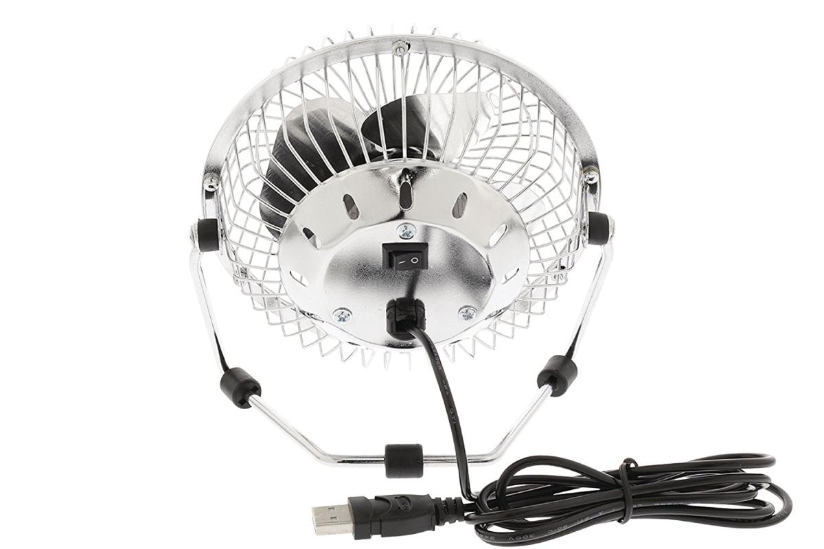 Mini ventilador de sobremesa - HQ 4", 2.5 W, USB, Plateado
