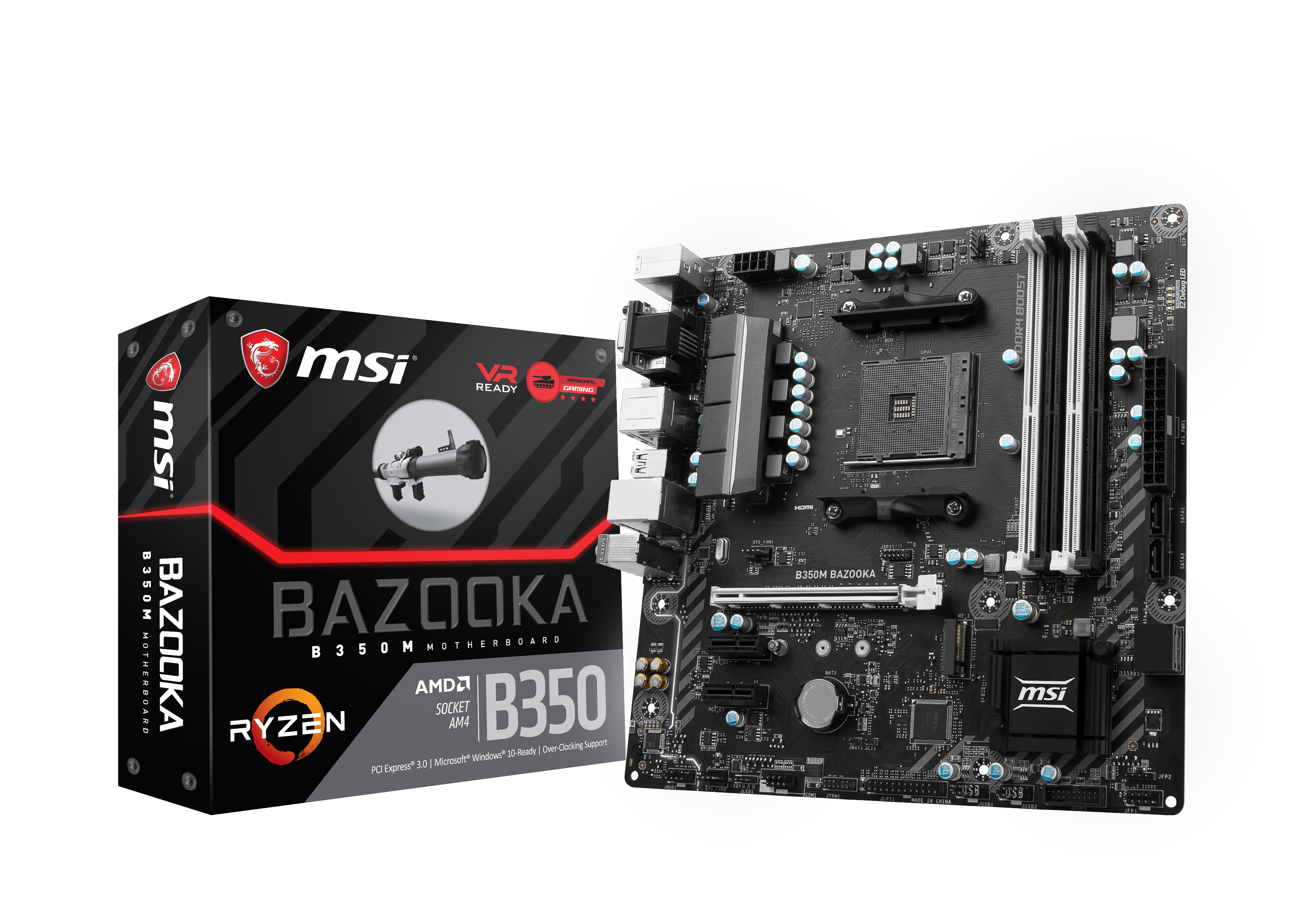 Placa base - MSI B350M BAZOOKA AMD B350 Socket AM4 Micro ATX