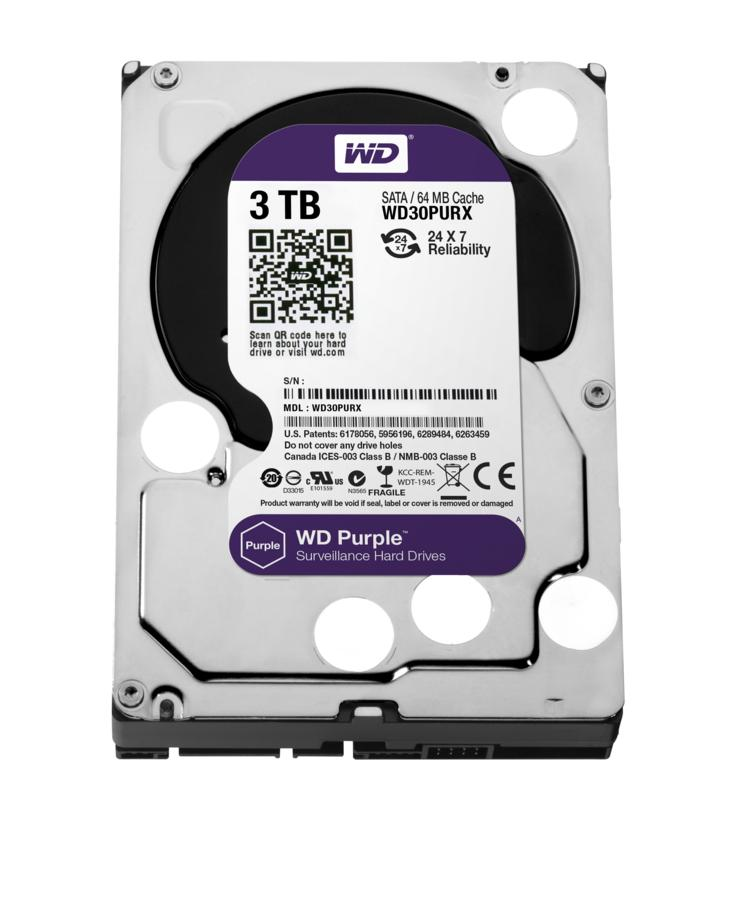 Disco duro de 3TB - Western Digital Purple, Serial ATA III