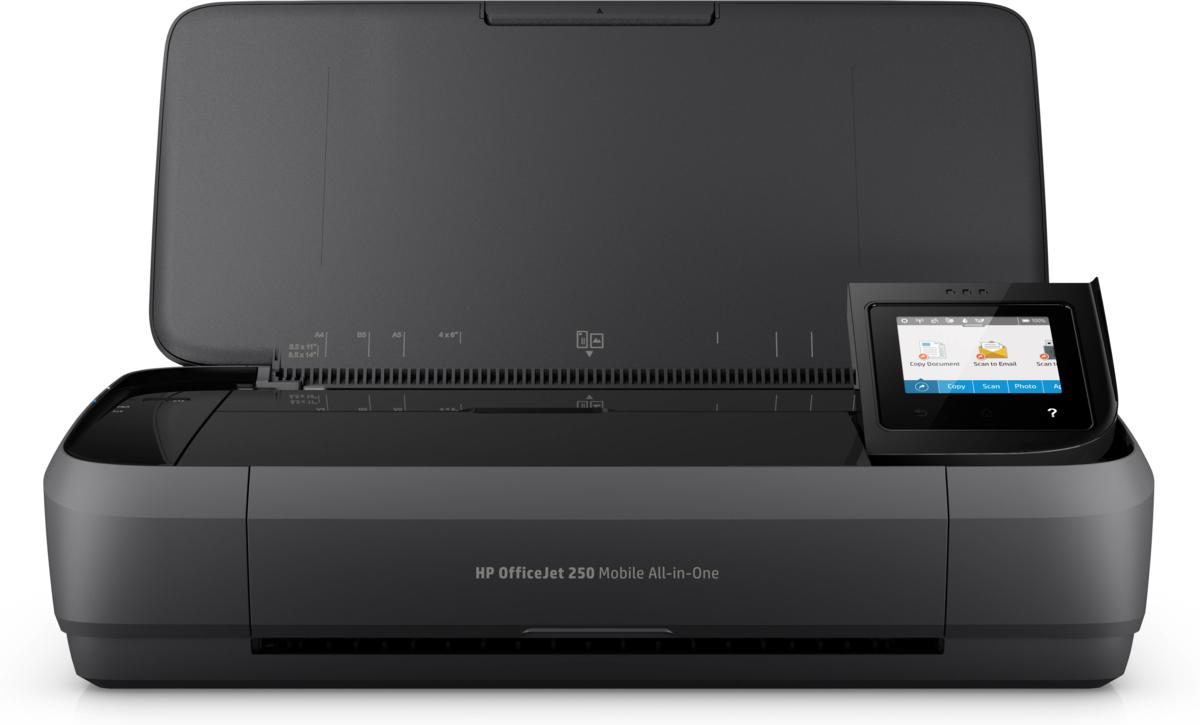 Impresora Hp Officejet 250 mobile all one wifi bluetooth aio tinta imprime escanea copia usb 2.0 direct smart app negro color de 10 ppm 4800 1200 a4 18