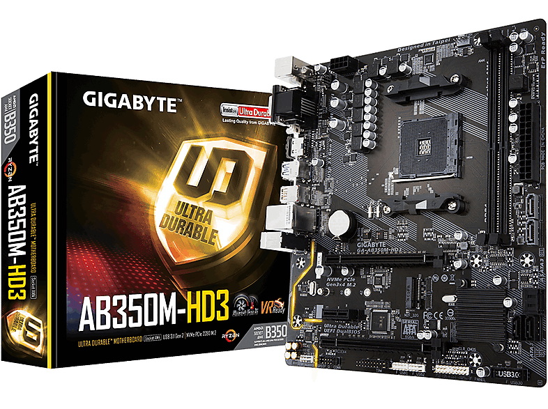 Gigabyte GA-AB350M-HD3 AMD B350 Socket AM4 Micro ATX placa base