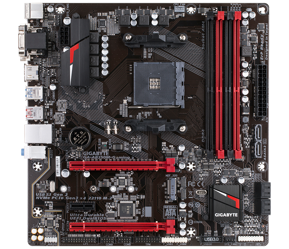 Gigabyte GA-AB350M-Gaming 3 AMD B350 Socket AM4 Micro ATX placa base
