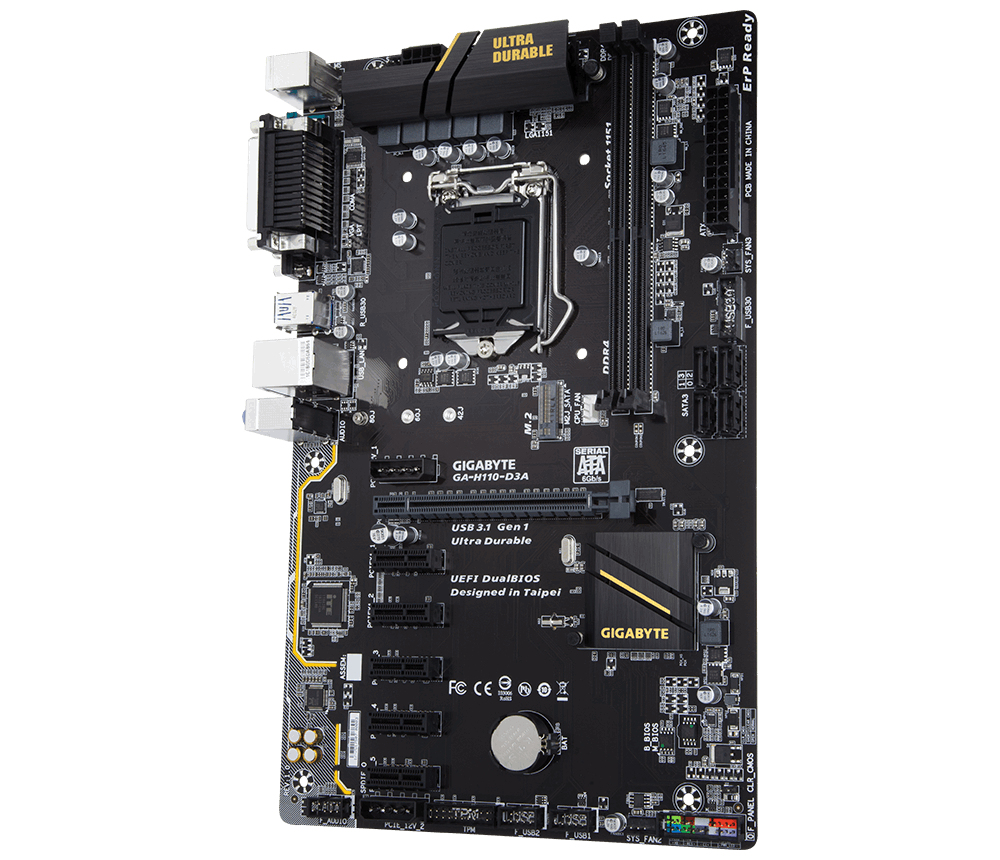 Gigabyte H110-D3A H110 Express LGA 1151 (Socket H4) ATX placa base