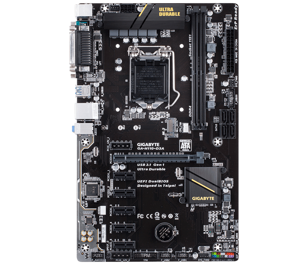 Gigabyte H110-D3A H110 Express LGA 1151 (Socket H4) ATX placa base