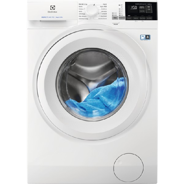 Lavadora secadora - Electrolux EW7W4862LB, Libre instalación, 8 kg/6 kg, 1600 rpm, Blanco
