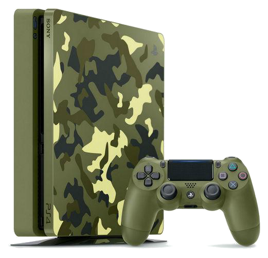 Consola - PS4 Slim, 1 TB, Verde camuflaje + Call of Duty: WWII