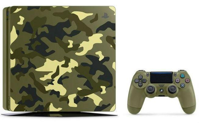 Consola - PS4 Slim, 1 TB, Verde camuflaje + Call of Duty: WWII
