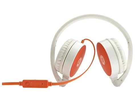 HP H2800 Binaurale Diadema Naranja, Color blanco auricular con micrófono