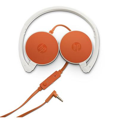 HP H2800 Binaurale Diadema Naranja, Color blanco auricular con micrófono