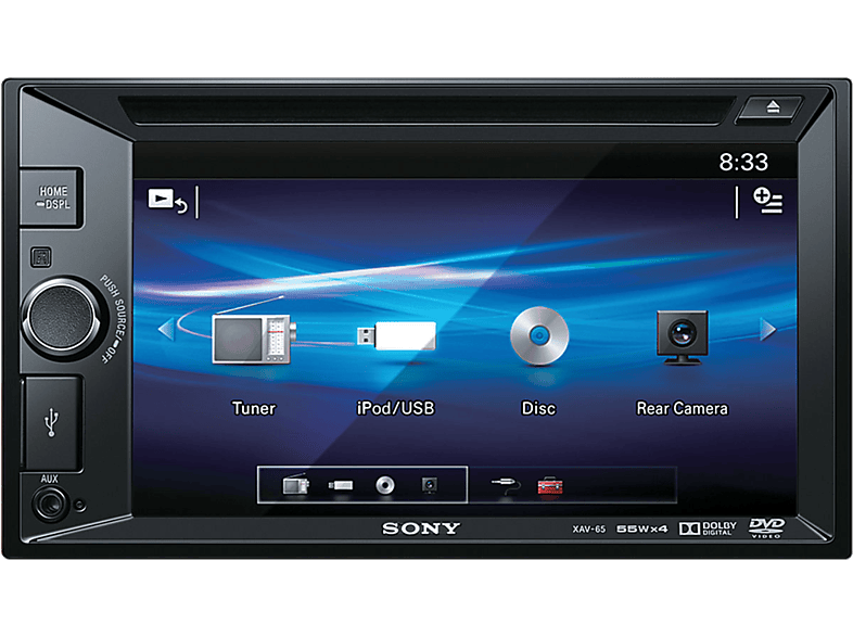 Autorradio | Sony XAV-65, Receptor LCD, DVD, 2 DIN, 4.1 canales, USB