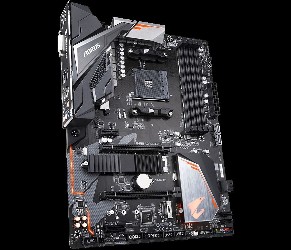 GIGABYTE B450 Aorus ELITE Mainboard Schwarz