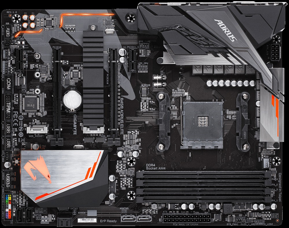 GIGABYTE B450 Aorus ELITE Mainboard Schwarz