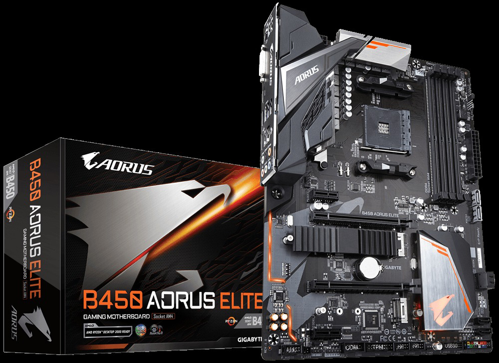 GIGABYTE B450 Aorus ELITE Mainboard Schwarz