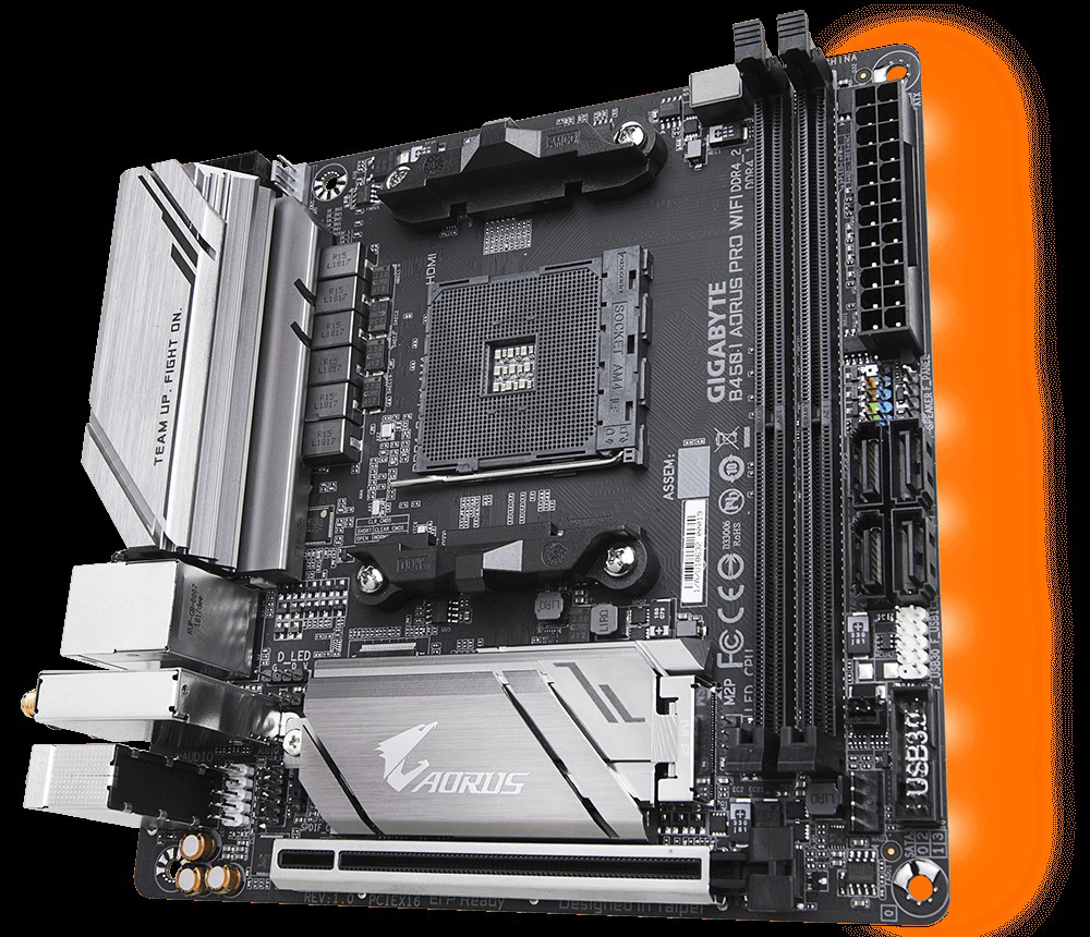 GIGABYTE B450 I Aorus PRO WIFI Mainboard Schwarz