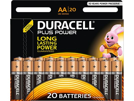 DURACELL AA Plus Power Alcaline - Piles alcalines (Noir)