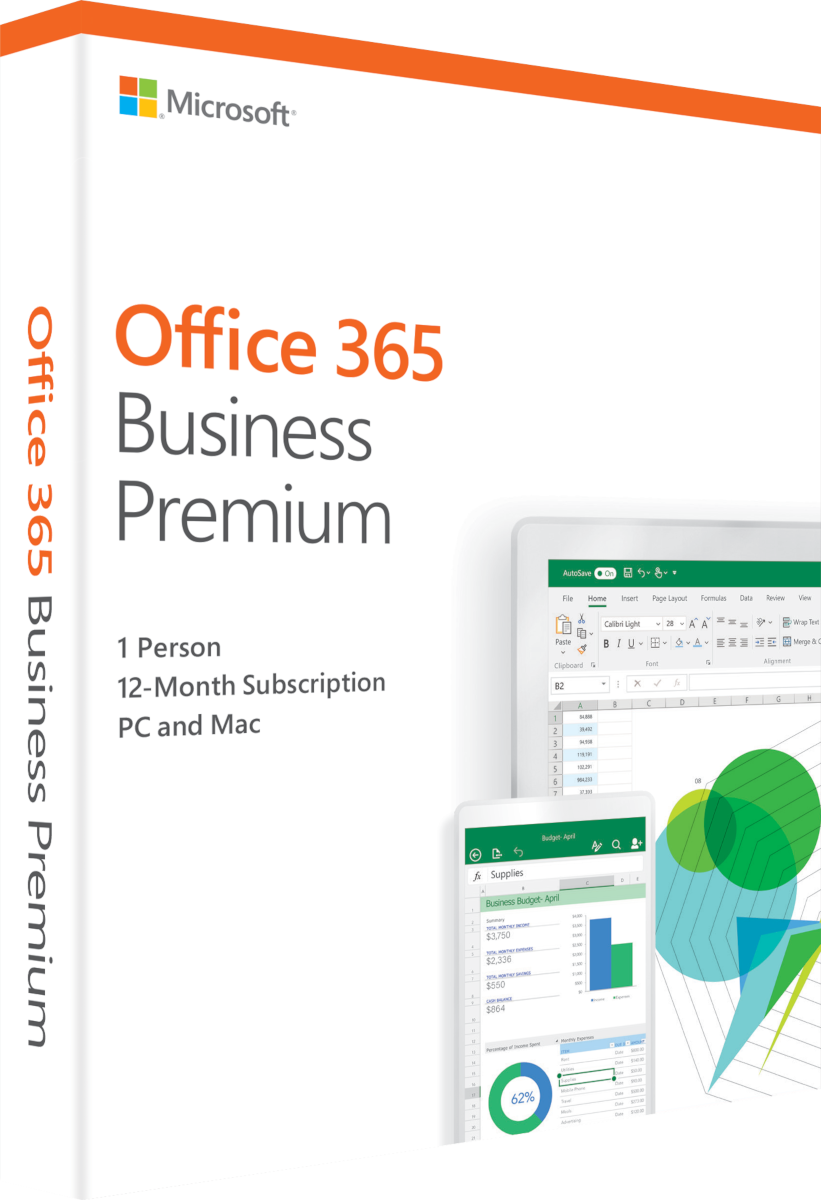 Office 365 Business Premium 2019 (1 user/15 devices/1 year) - PC/MAC - English