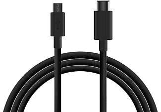 Cable USB - Ksix BXCUC02, 1m, USB C Micro-USB B, Negro