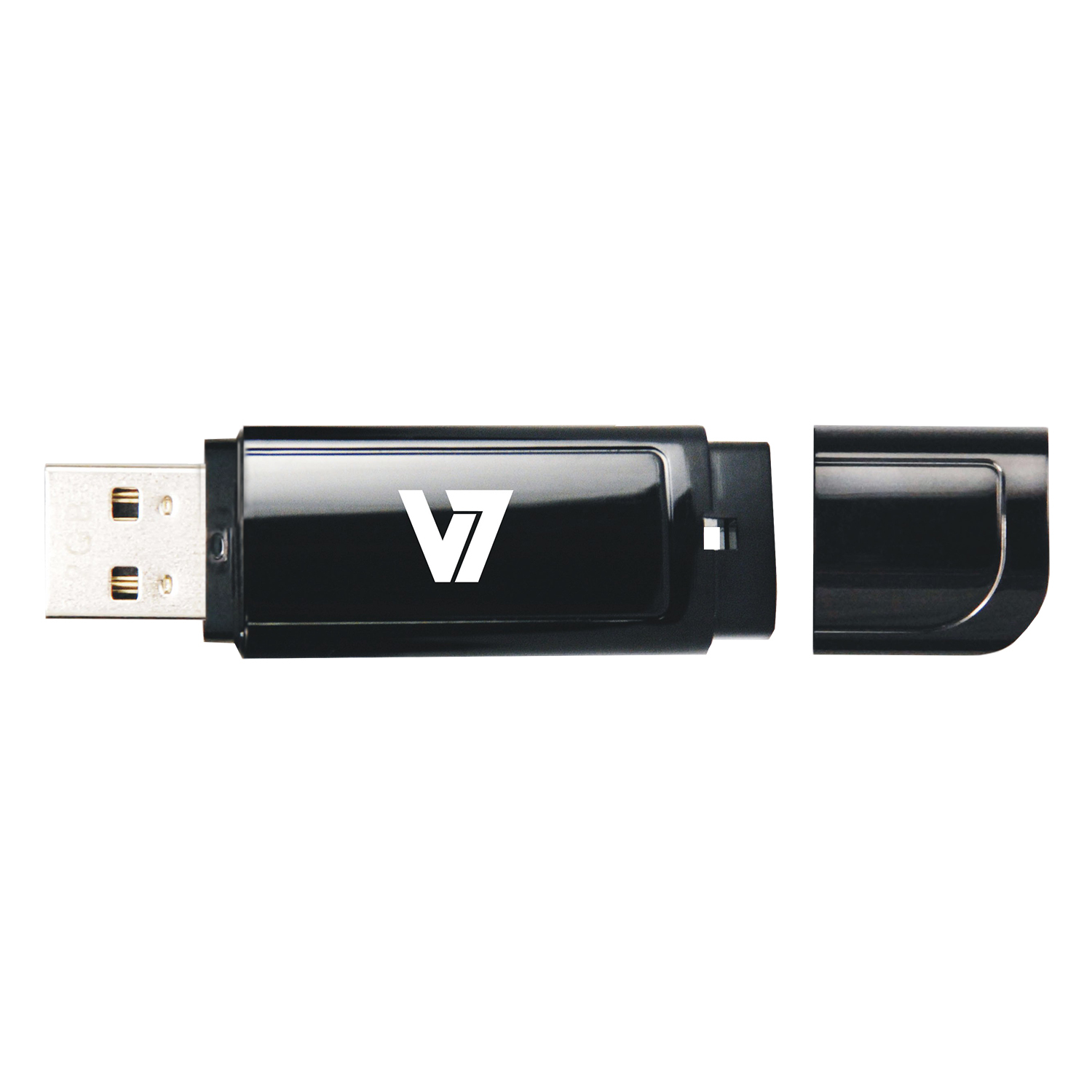 V7 Unidad de memoria flash USB 2.0 con tapa 4 GB, negra unidad flash USB