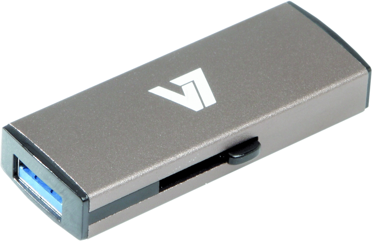 V7 Unidad de memoria flash USB 3.0 deslizante 16 GB gris unidad flash USB