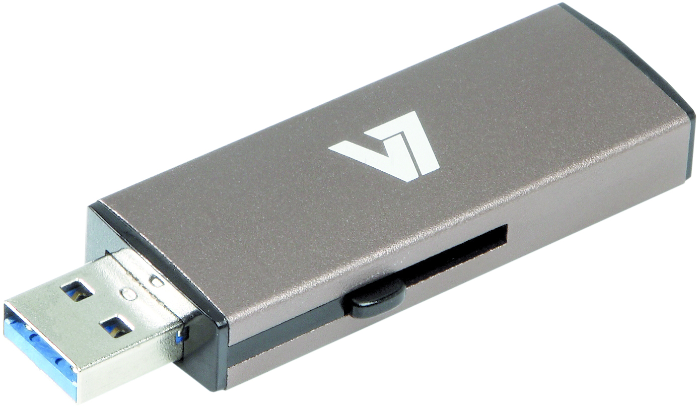V7 Unidad de memoria flash USB 3.0 deslizante 16 GB gris unidad flash USB
