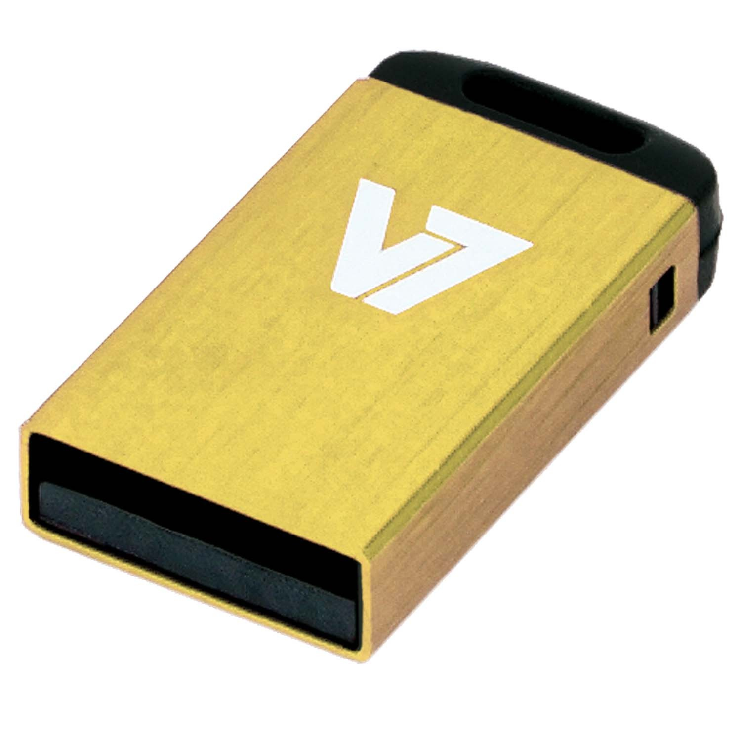 Unidad de memoria flash - V7 USB 2.0 Nano 4GB, Amarilla
