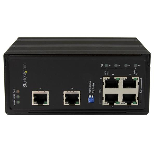 Switch Ethernet - StarTech.com IES61002POE Switch Conmutador 6 Puertos Gigabit Ethernet 4PoE