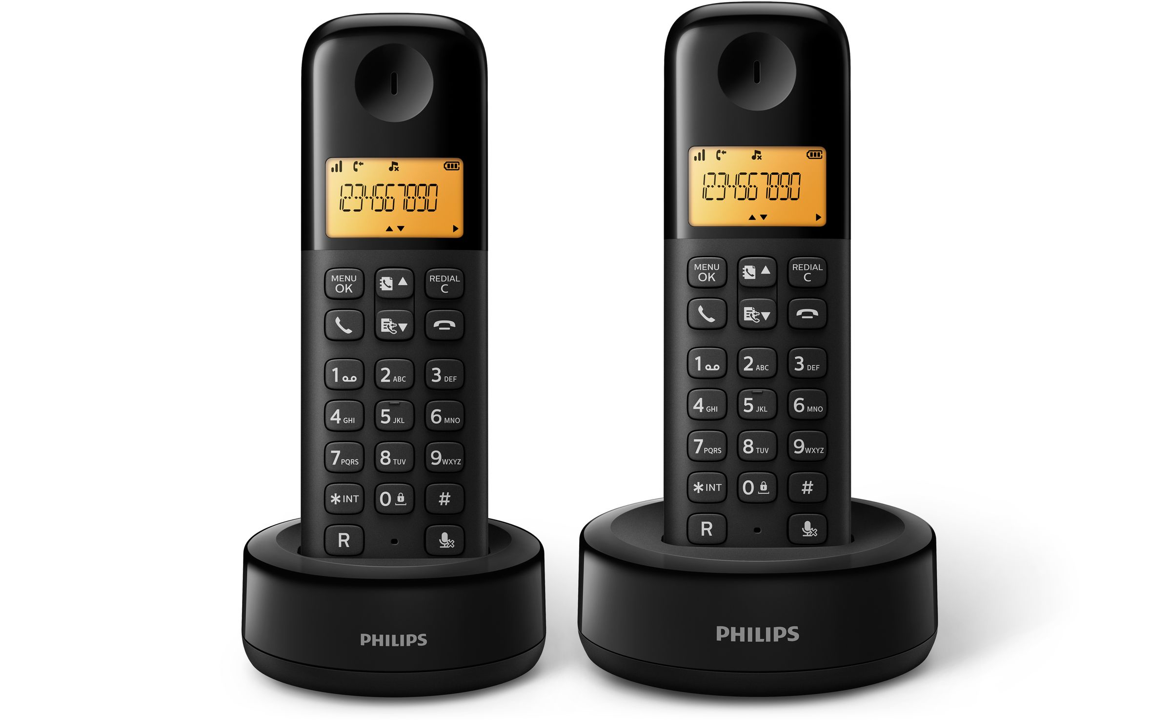 PHILIPS D1302B TR Kablosuz Telefon 2 Ahizeli Siyah