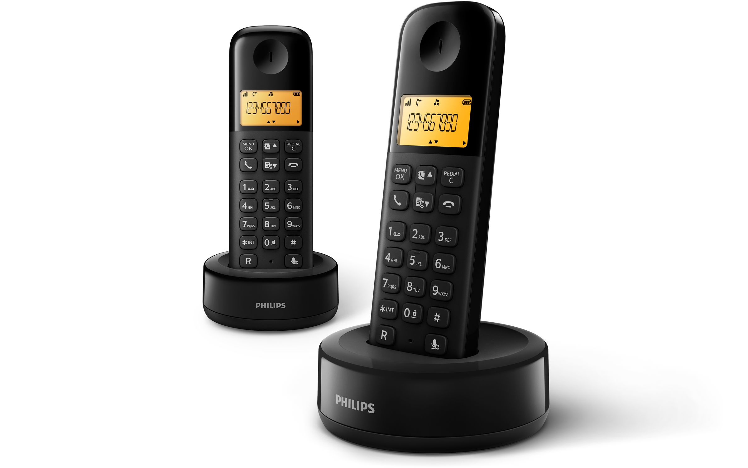 PHILIPS D1302B TR Kablosuz Telefon 2 Ahizeli Siyah