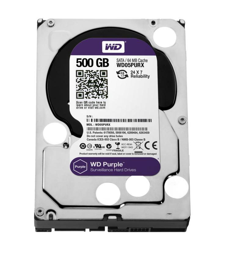 Disco duro interno de 500GB - Western Digital Purple, Serial ATA III