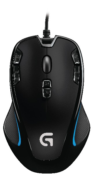 Ratón gaming - Logitech G300s, 2500DPI, USB Ambidextro, Negro, Azul