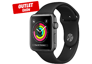 APPLE AW S3 GPS MQL12TU/A 42mm Uzay Grisi Alüminyum Kasa ve Siyah Spor Kordon Outlet