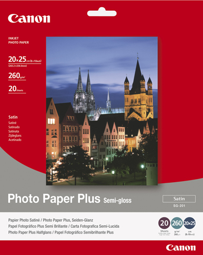Canon Photo Paper Plus SG-201 - Papel fotográfico semisatinado - 203 x 254 mm - 260 g/m2