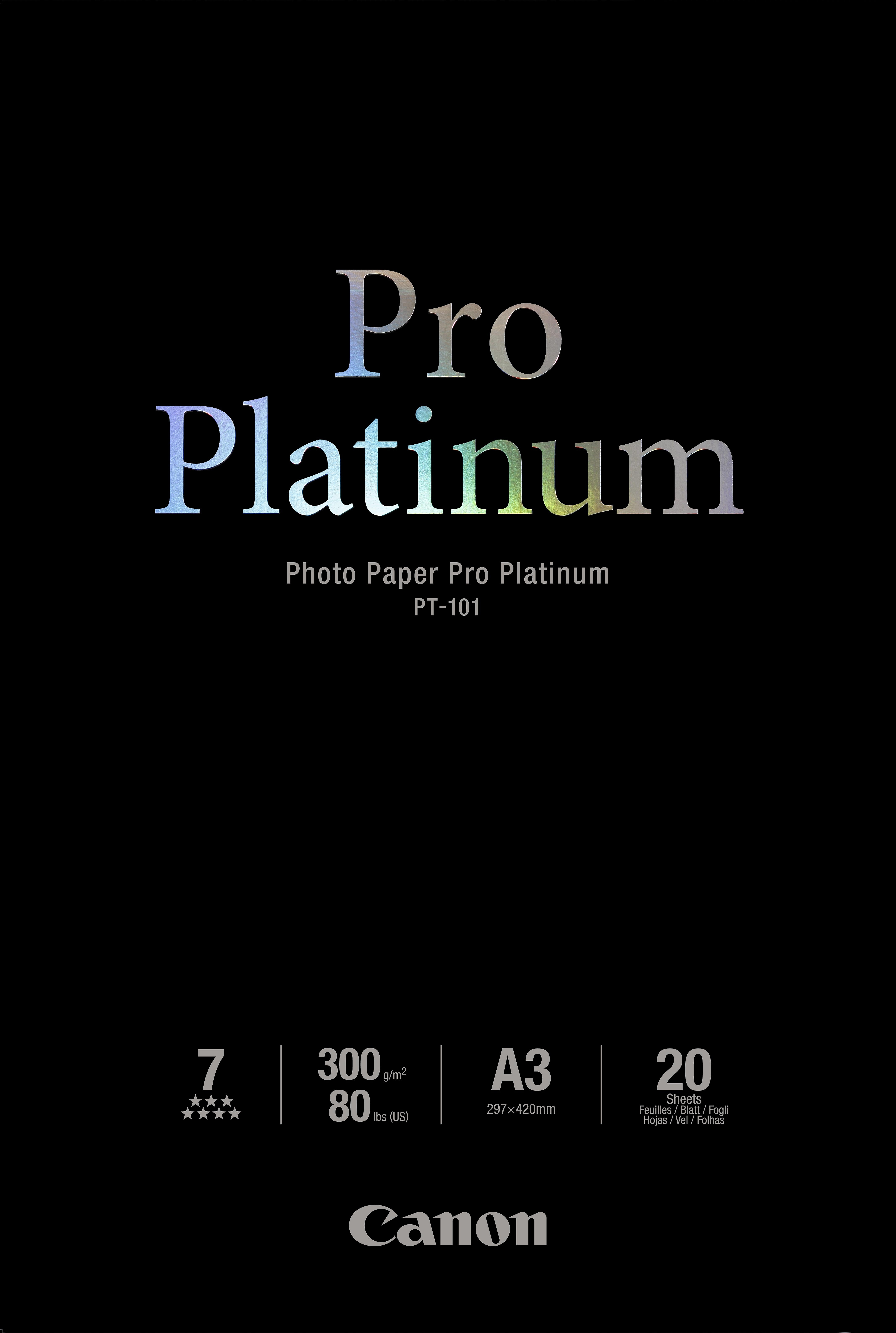Canon Photo Paper Pro Platinum - Papel fotográfico brillante   - A3 (297 x 420 mm)