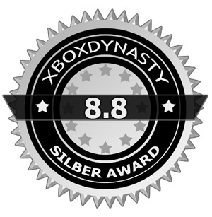 XBOXDYNASTY Silber Award Logo. Text: '8.8'.