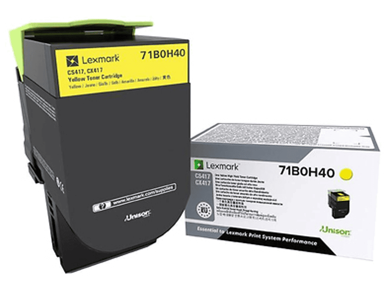 Lexmark 71B0H40 Tóner de láser Amarillo tóner y cartucho láser