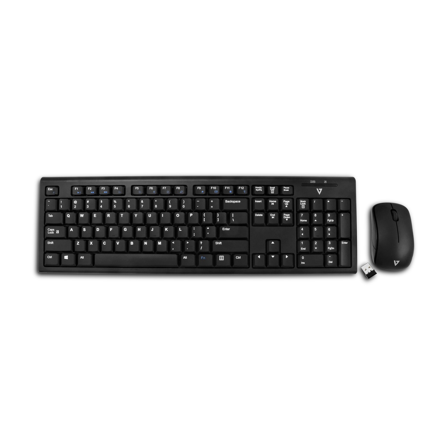 Pack Teclado + Ratón - V7 CKW100, Inalámbrico, Negro