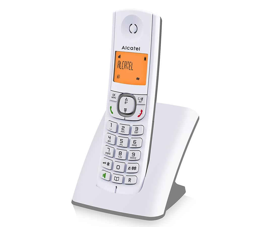 Alcatel F530 Teléfono DECT Identificador de llamadas Gris, Blanco
