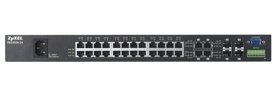 ZyXEL MES3500-24 Conmutador de red administrado L2 Fast Ethernet (10/100) Negro