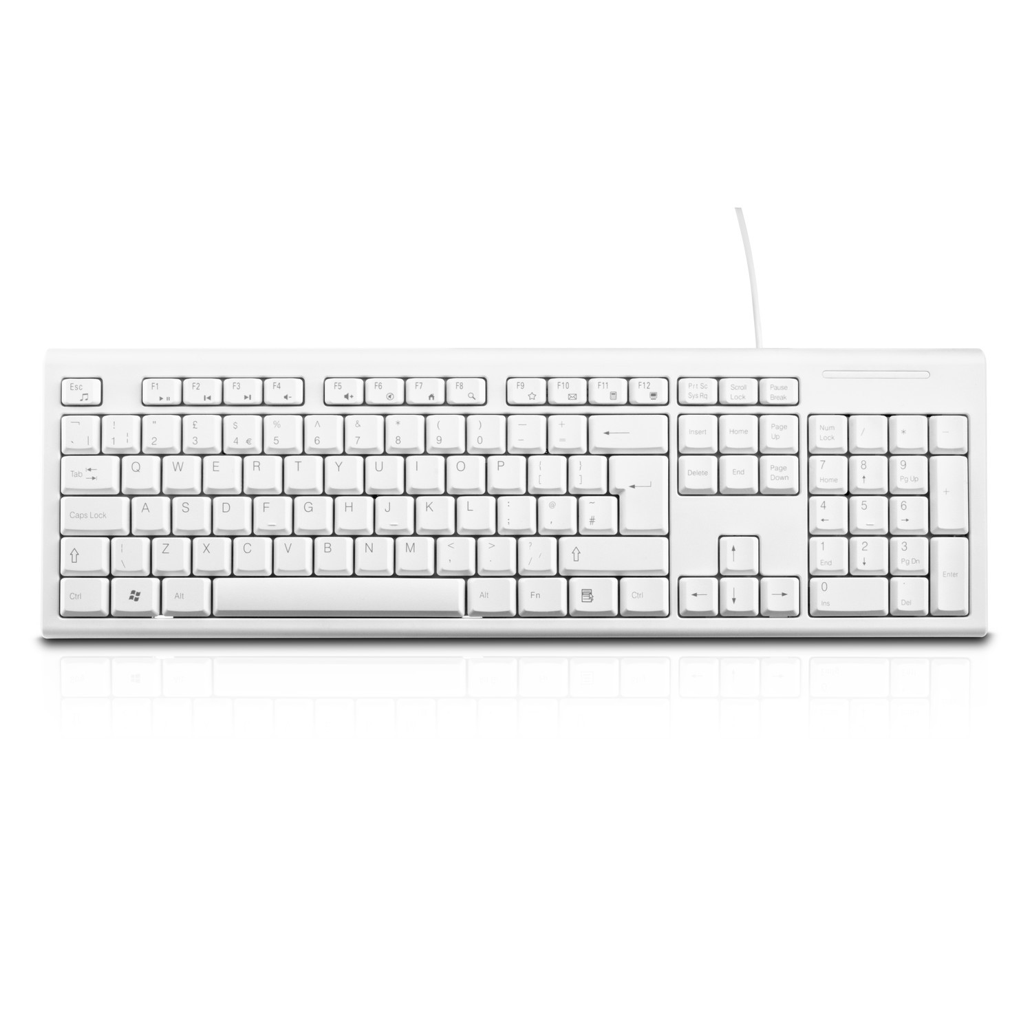 Teclado -V7 J153367 USB QWERTY Inglés del Reino Unido Blanco teclado