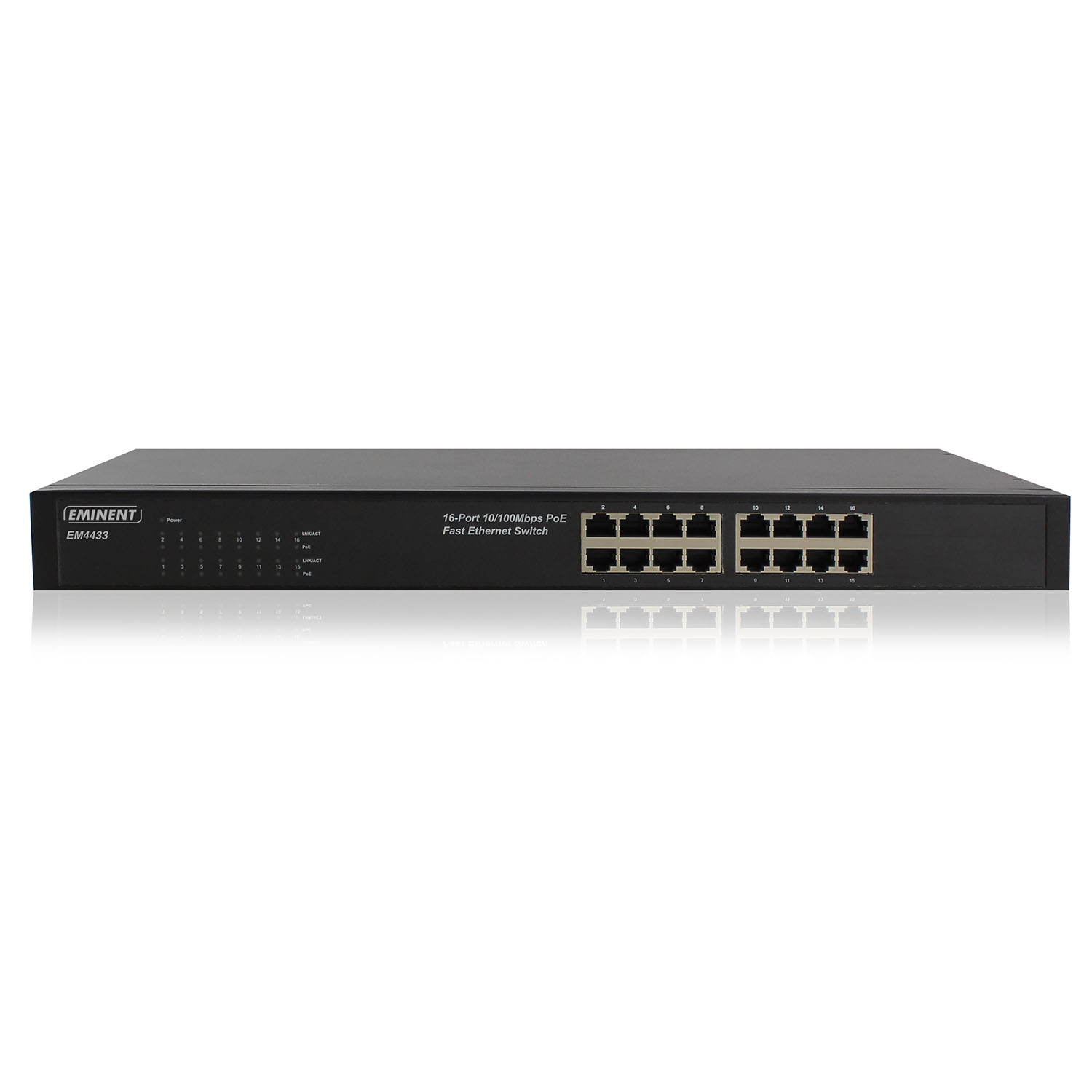 SWITCH/16 PUERTOS/10-100MBS/POE