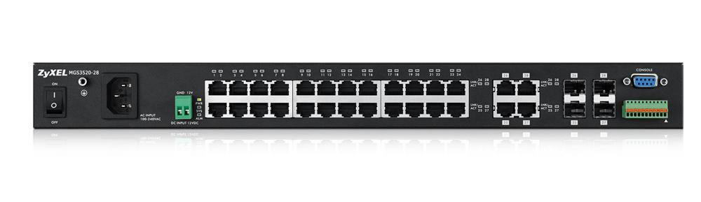 ZyXEL MGS3520-28 Conmutador de red administrado L2 Gigabit Ethernet (10/100/1000) Negro