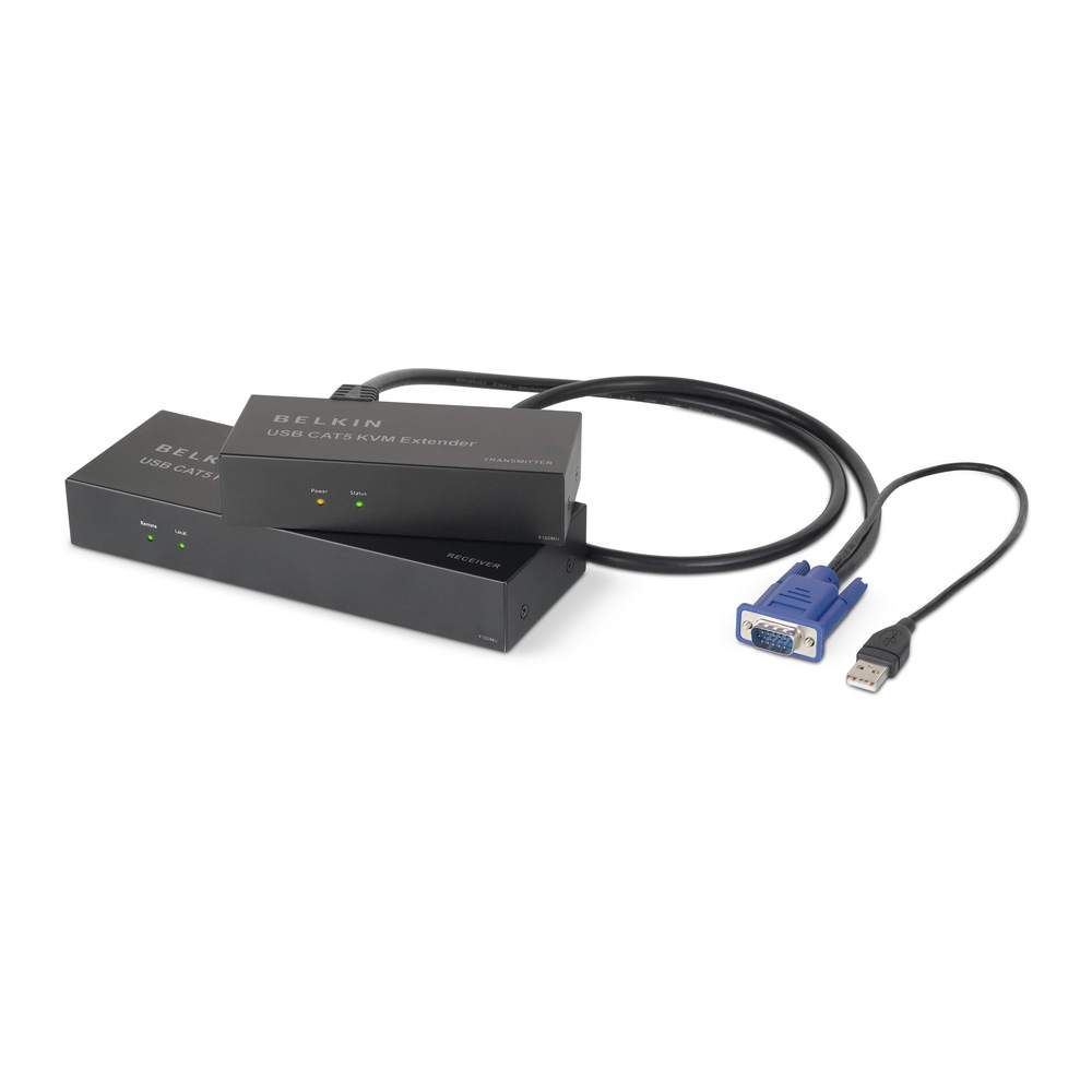 Belkin OmniView® USB CAT5 Extender & KVM Switch Negro interruptor KVM