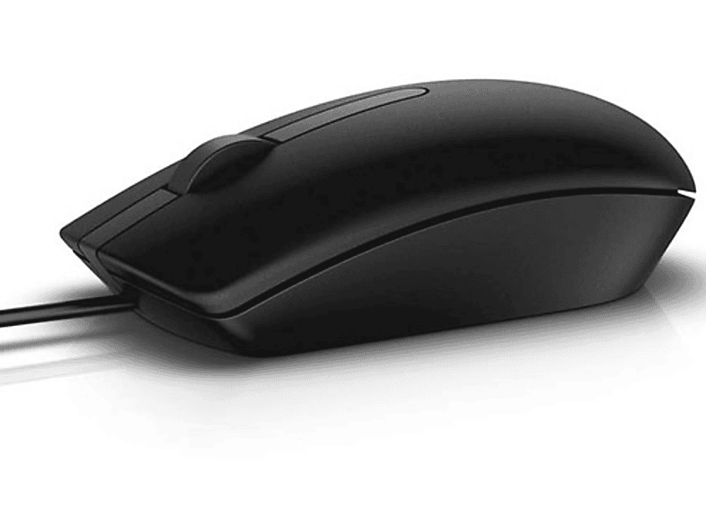 Ratón - Dell MS116, 1000DPI, USB, Óptico, Ambidextro, Negro