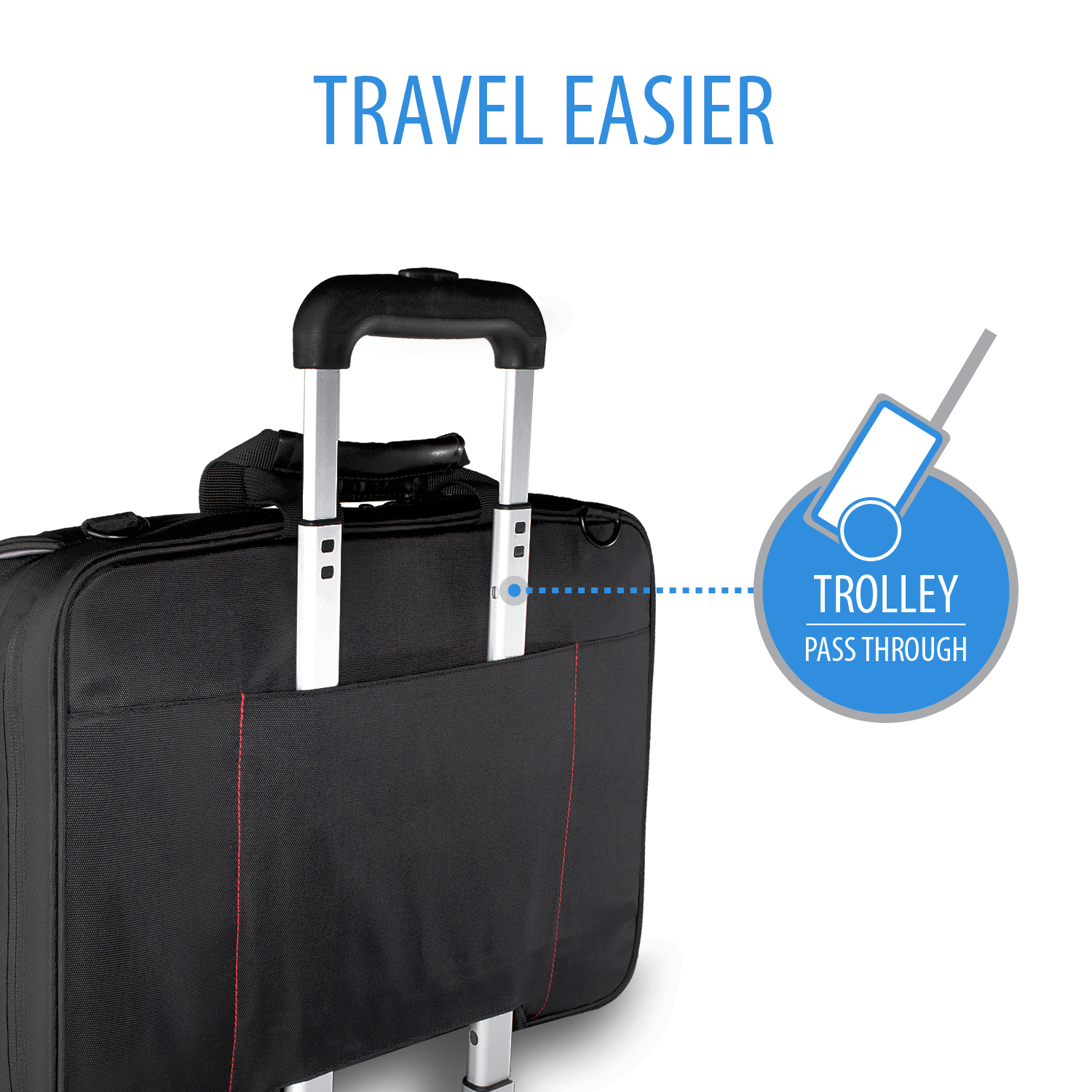 V7 Edge Laptop Toploader - Funda de transporte para portátil - 16.1" - negro con toques rojos
