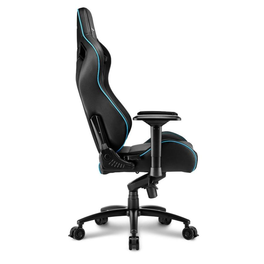 Silla gaming - Sharkoon Skiller SGS4, Asiento acolchado, Azul y negro