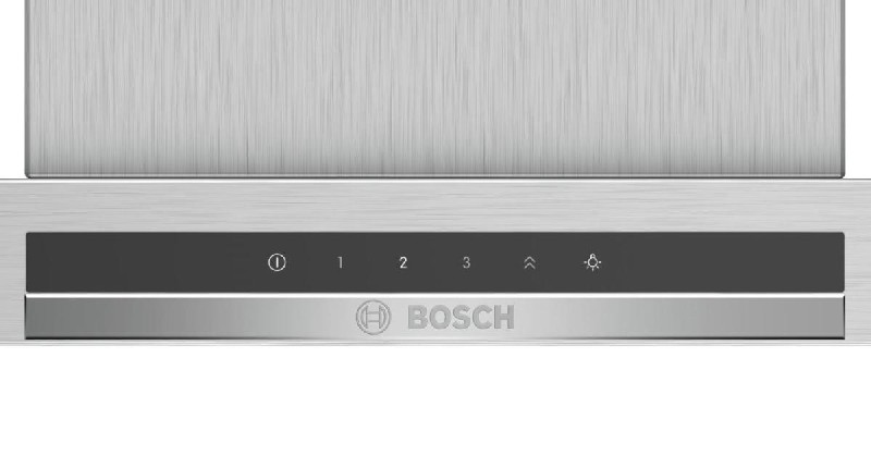 Panel de control de campana Bosch, con botones y logo.