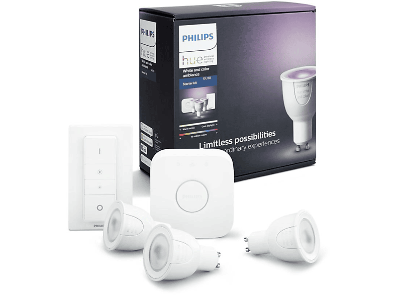 Kit de inicio | Philips incluye 3 bombillas inteligentes LED con casquillo GU10