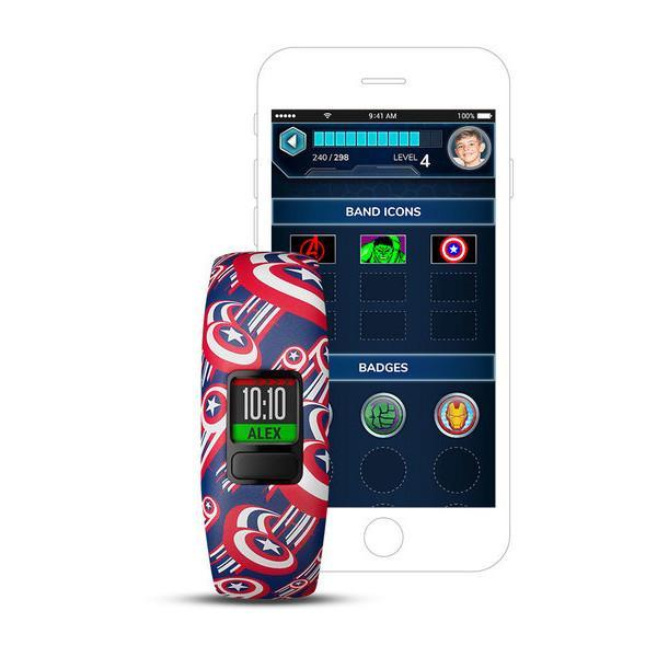 Pulsera de actividad - Garmin vívofit jr. 2 Capitán América Ajustable  Bluetooth Resistente al agua
